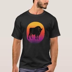 Cool Bull Cattle Animal Silhouette Farm Animal at T-Shirt