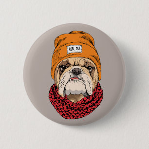 Cool Bulldog 6 Cm Round Badge