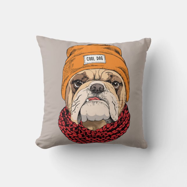 Cool Bulldog Cushion (Front)