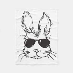 Cool Bunny Face Happy Easter Egg Hunting For Boys Fleece Blanket