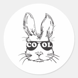 Cool Bunny Face Happy Easter Shirts For Boys Men K Classic Round Sticker