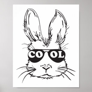 Cool Bunny Face Happy Easter Shirts For Boys Men K Poster