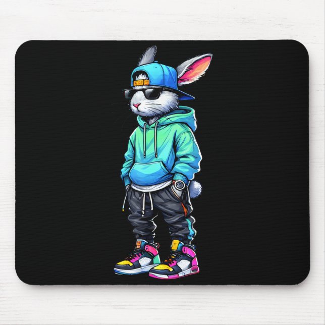 Cool bunny rabbit sunglasses easter day for boysCo Mouse Mat (Front)