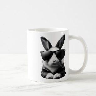 Cool Bunny Rabbit With Sungles Jacket Easter Reali Coffee Mug