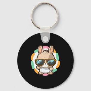 Cool bunny shades easter cartoon spring t shirt key ring