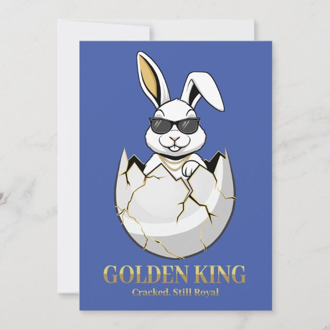 Cool Bunny Sunglasses Golden King Funny Rabbit (Front)