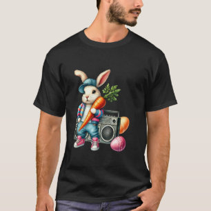 Cool Bunny With Carrot And Boombox T-Shirt