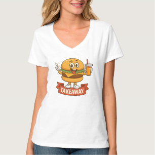 Cool Burger Buddy with Juice – Fun Cartoon Charact T-Shirt