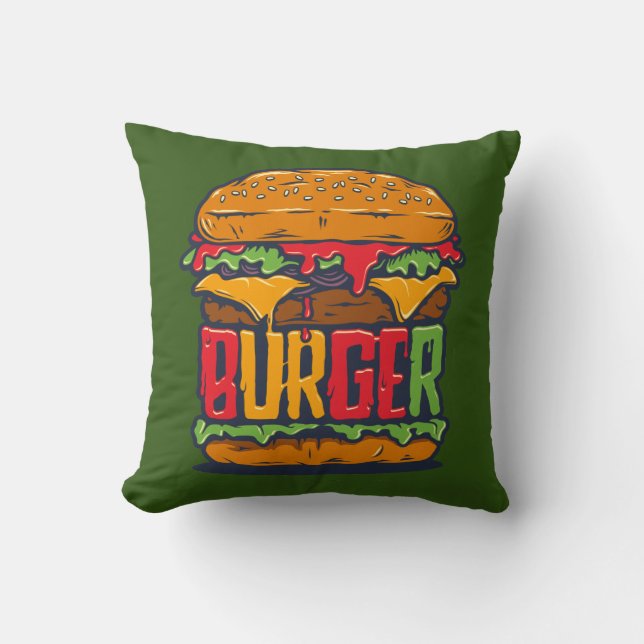 Cool Burger Pillow! Cushion (Front)