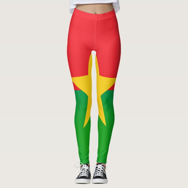 Cool Burkina Faso Flag Fashion Leggings (Front)