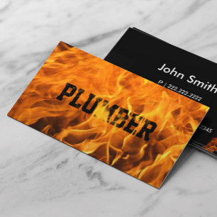 Cool Burning Fire Plumber Business Card