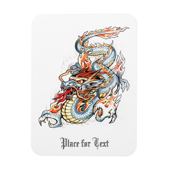 Cool Burning Oriental Dragon Magnet (Vertical)