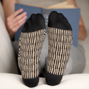 Cool Burnt Tree Bark Texture Pattern Socks