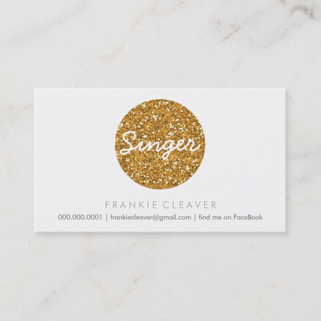 COOL BUSINESS CARD bold spot gold glitter effect (Front)