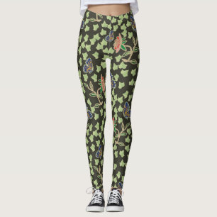 Cool Butterfly Rose Black Leggings