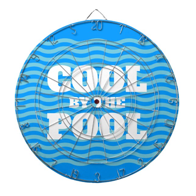 Cool by the pool funny summer vibes custom dartboard (Front)