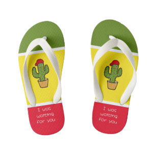 Cool cactus kid's flip flops