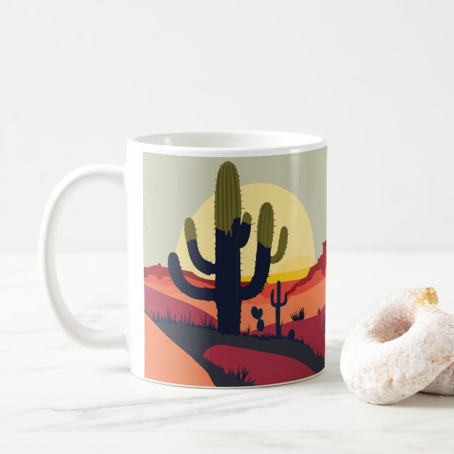 cool cactus mug (With Donut)