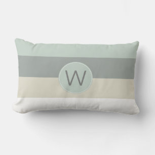 Cool Calming Stripes with Your Monogram Lumbar Cushion