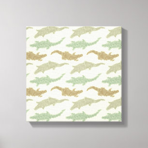 Cool Camo Alligators - seamless pattern. Canvas Print
