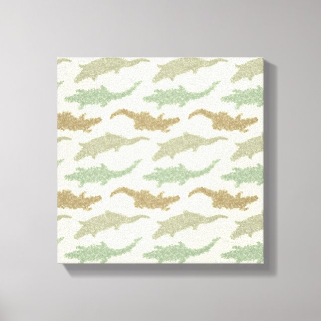 Cool Camo Alligators - seamless pattern.      Canvas Print (Front)