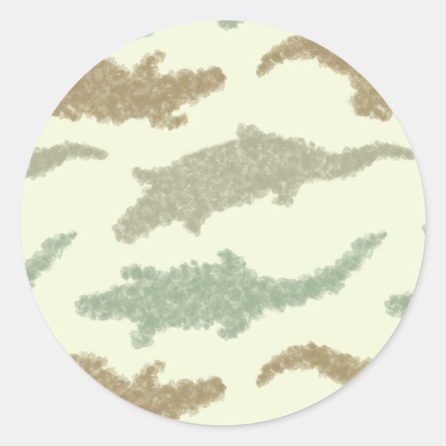 Cool Camo Alligators - seamless pattern.   Classic Round Sticker (Front)