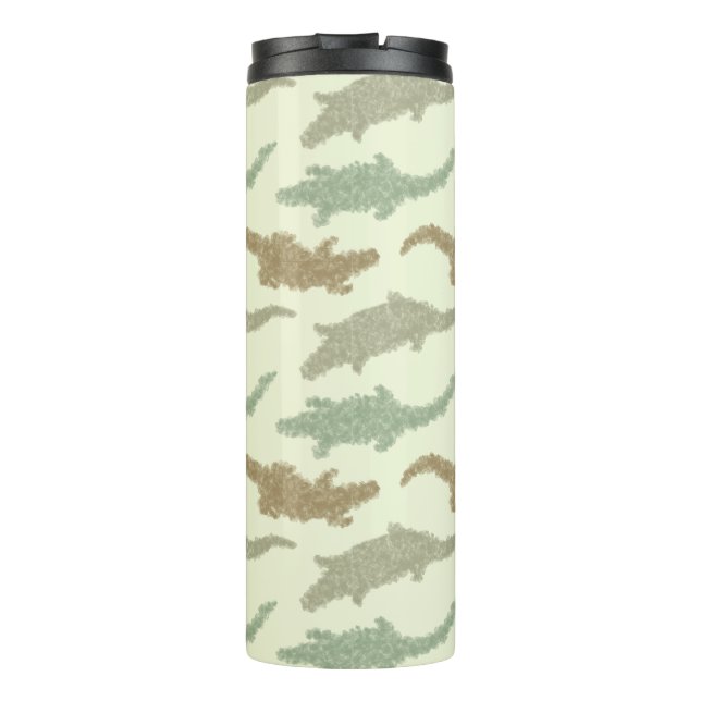 Cool Camo Alligators - seamless pattern.        Thermal Tumbler (Back)