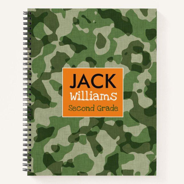 Cool Camo Camouflage Spiral Notebook (Front)