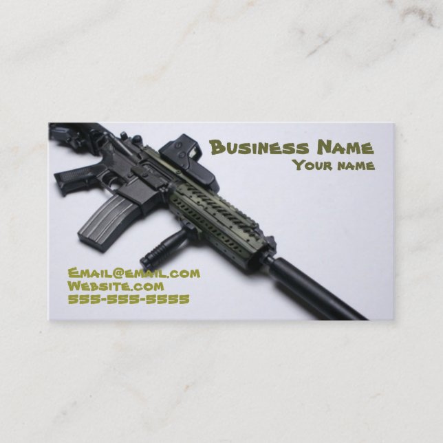cool camo firearms business card (Front)