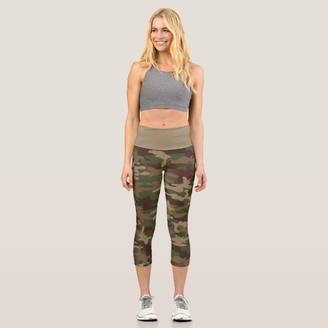 Cool Camouflage Capri Leggings (Front)