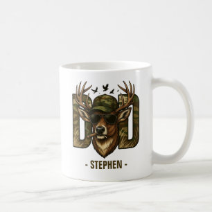 Cool Camouflage Dad – Deer with Sunglasses Coffee Mug
