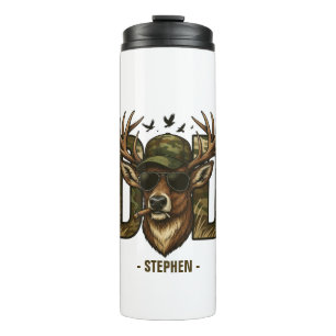 Cool Camouflage Dad – Deer with Sunglasses Thermal Tumbler