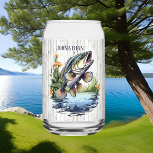 Cool camper lake house fishing lovers add name  can glass