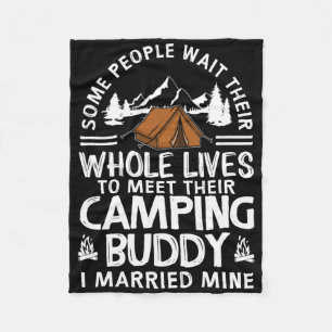 Cool Camping Buddies Gift For Men Women Funny Husb Fleece Blanket