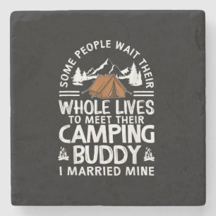 Cool Camping Buddies Gift For Men Women Funny Husb Stone Coaster