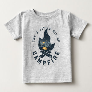Cool Camping Camper Campfire Under Stars Mountains Baby T-Shirt