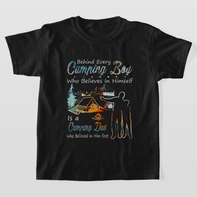 Cool Camping Dad boy word art  T-Shirt (Laydown)