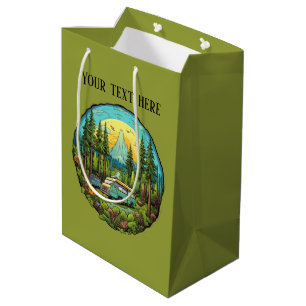 Cool camping lovers add text medium gift bag