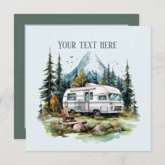 Cool camping lovers party invitation