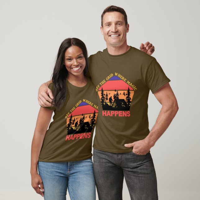 Cool camping off grid word art. T-Shirt (Unisex)