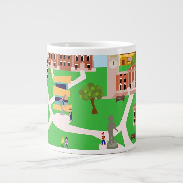 Cool Campus Design Large Coffee Mug (Front)