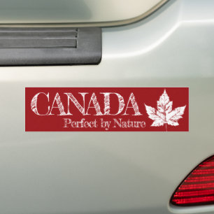 Cool Canada Bumper Sticker Distressed Maple Leaf