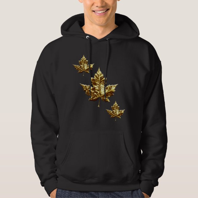Cool Canada Hoodie Gold Maple Leaf Hoodie (Front)