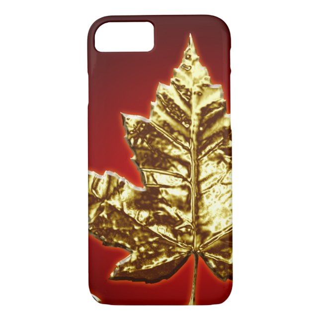 Cool Canada iPhone 7 Case Gold Canada Leaf Gifts (Back)
