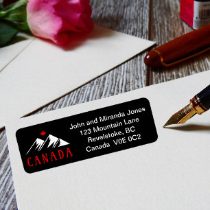 Cool Canada Mountains Canadian Maple Leaf Dark