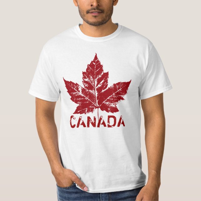 Cool Canada T-shirt Retro Maple Leaf Souvenir (Front)