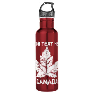 Cool Canada Water Bottle Retro Maple Leaf Souvenir