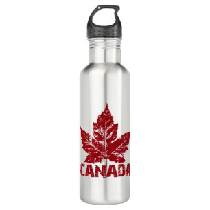 Cool Canada Water Bottle Retro Maple Leaf Souvenir