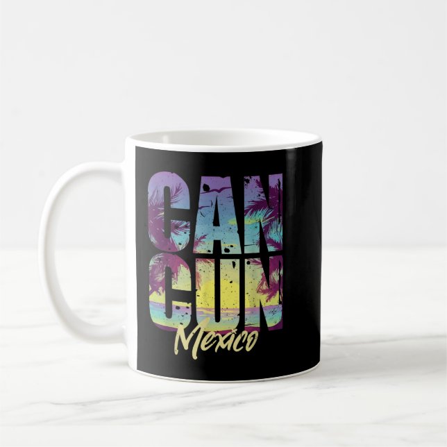 Cool Cancun Art Men Women Mexico Vacation Souvenir Coffee Mug (Left)
