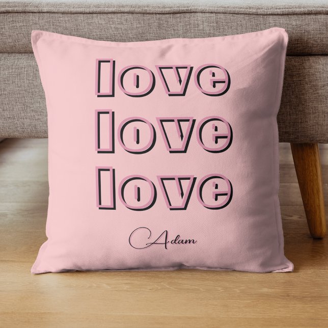 Cool Candy Pink Clean 3 x Love | Pastel Rose Cushion (Creator Uploaded)